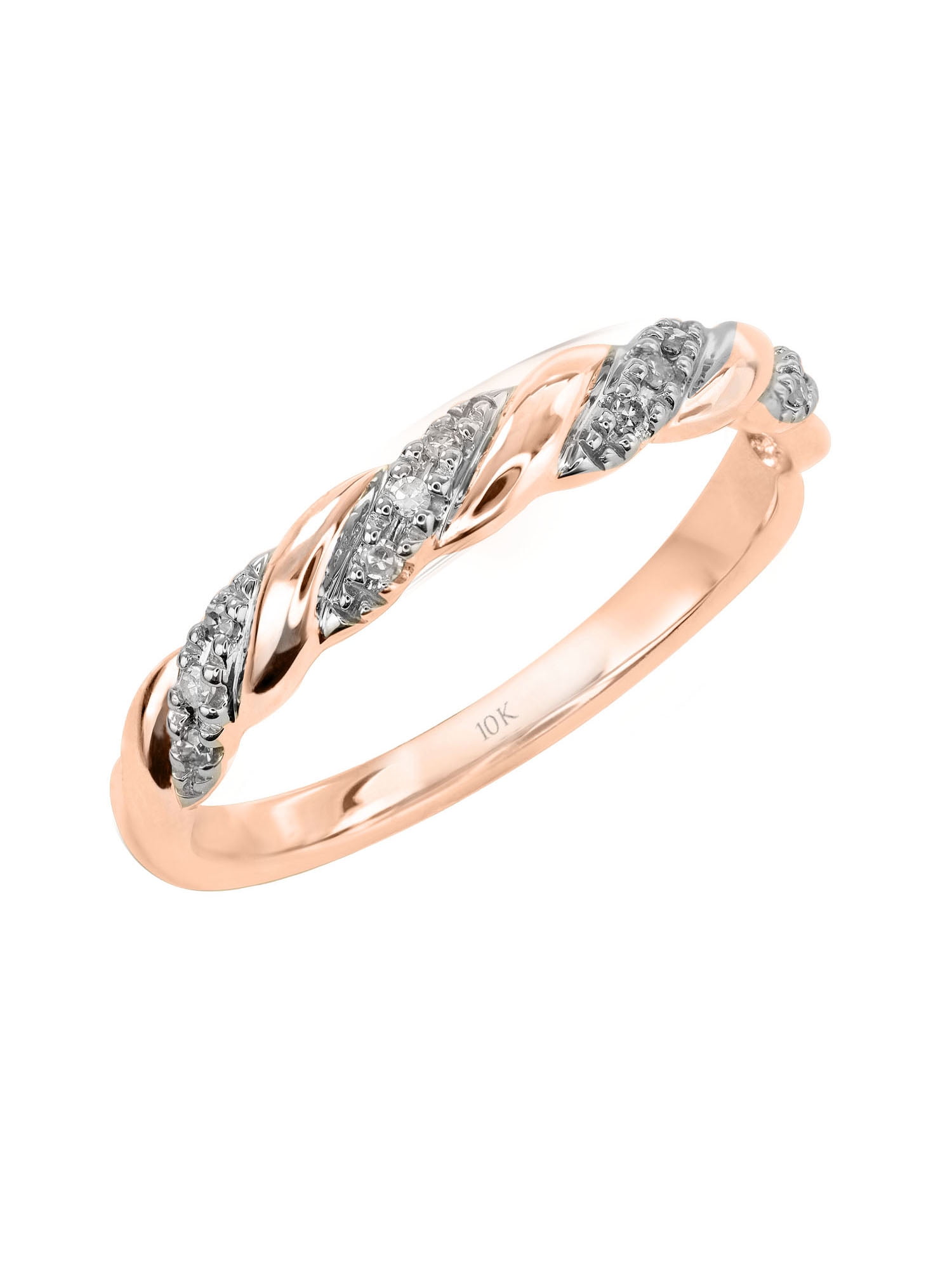 Keepsake Diamond-Accent Twist 10kt Rose Gold Wedding Band (H-I, I2)