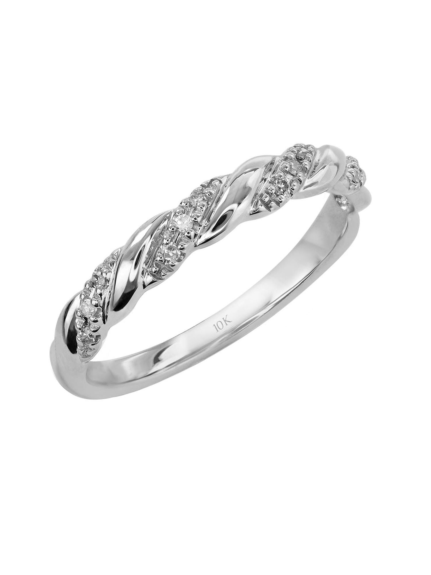 Keepsake Diamond-Accent Twist 10kt White Gold Wedding Band (H-I, I2)