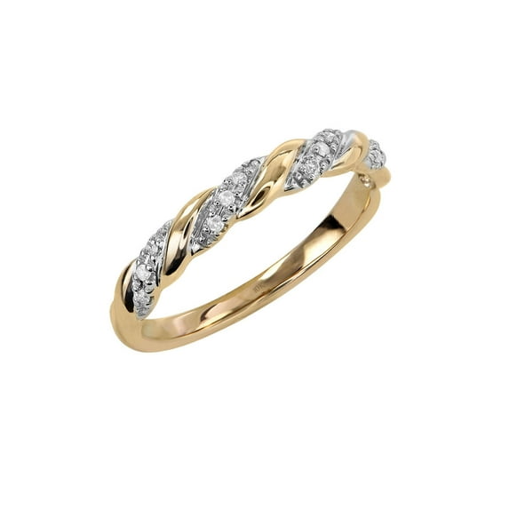 Keepsake Diamond-Accent Twist 10kt Yellow Gold Wedding Band (H-I, I2)