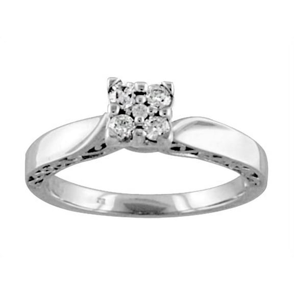 Keepsake Enchanted Princess Diamond Ring 1/5 ct. t.w. in 10K White Gold