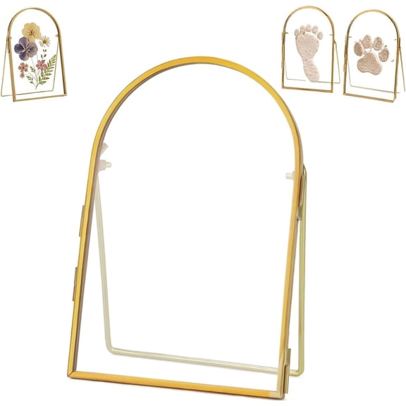 Keepsake Frame, DIY Baby Handprint Footprint & Pet Paw Print Holder, Double Sided Glass Keepsake Frame, Nursery Picture Frames, DIY Craft Gift for Family