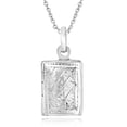 thumbnail image 1 of Keepsake Gift Rectangle Locket Hold Pictures .925 Sterling Silver Necklace, 1 of 6