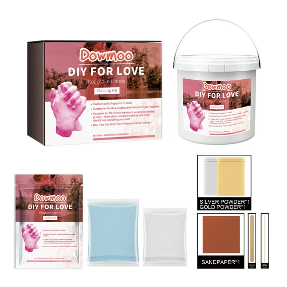 Keepsake Hands Casting Kit, Hand And Foot Model Cloning Self-Made Commemorative Hand-Made Clay Plaster Powder