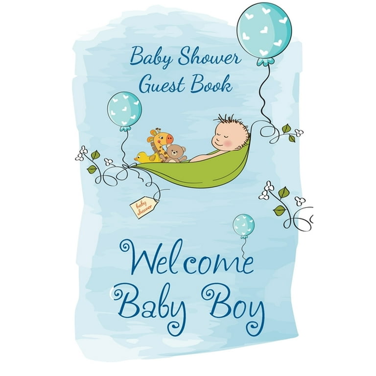 Keepsake Memory Book: Welcome Baby Boy Baby Shower Guest Book