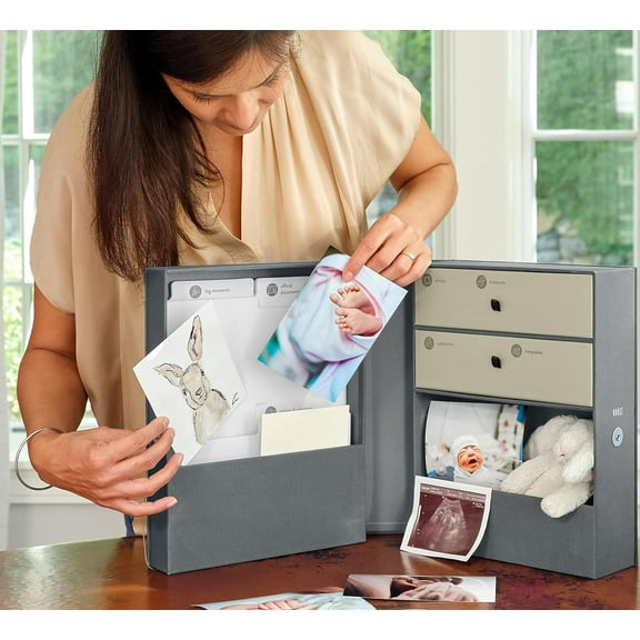 Keepsake Organizer Box with Labels | Acid- Memory Storage for Newborns