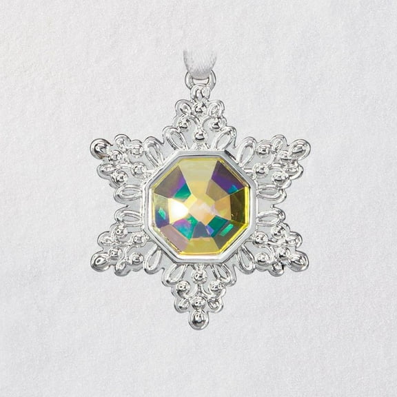 Keepsake Ornament Elegant Snowflake Miniature Metal Christmas Decorative Accent Ornament, 1.3"