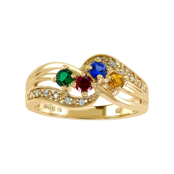 Keepsake Personalized Family Jewelry Sage Mother's Birthstone Ring in Sterling Silver, 10k Gold over Sterling Silver, Gold and White Gold