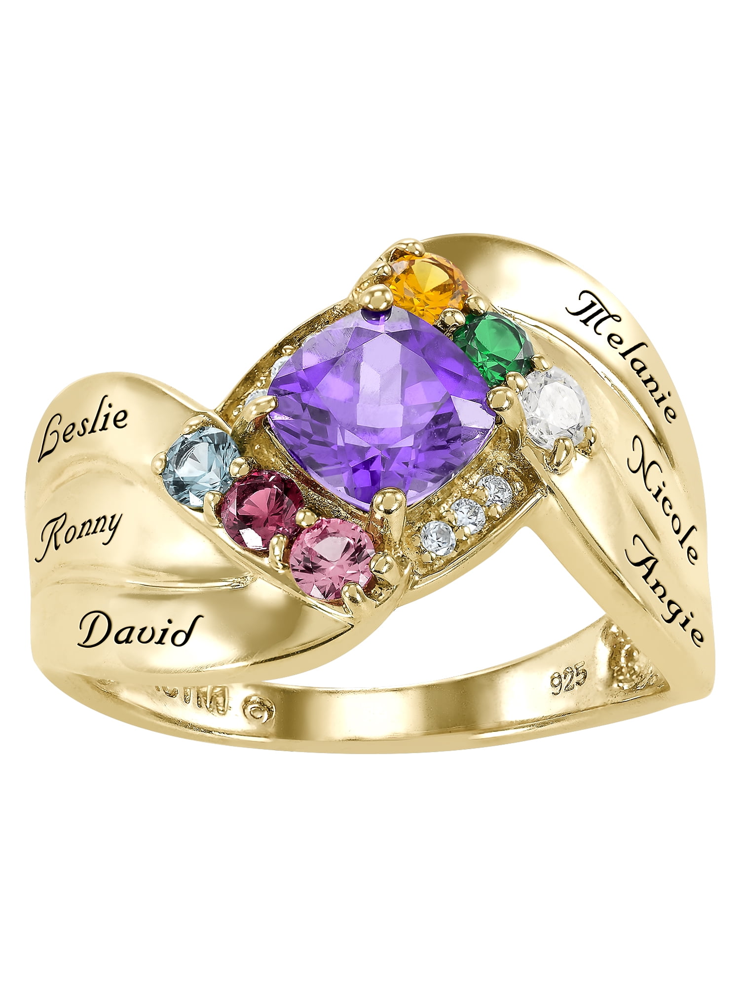 Keepsake Personalized Family Jewelry Simulated Birthstone Women's Lavender Ring in 10K Yellow Gold