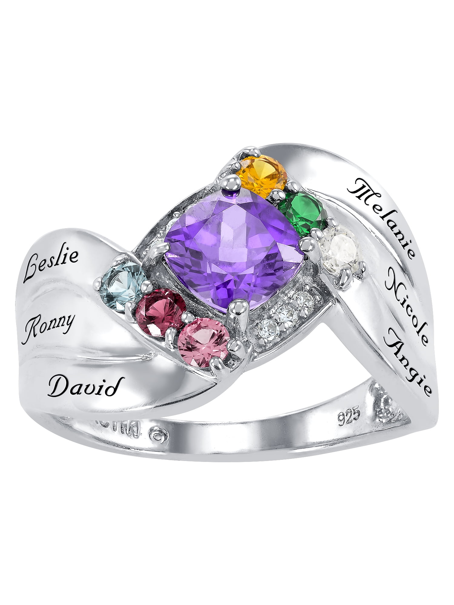 Keepsake Personalized Family Jewelry Simulated Birthstone Women's Lavender Ring in Sterling Silver