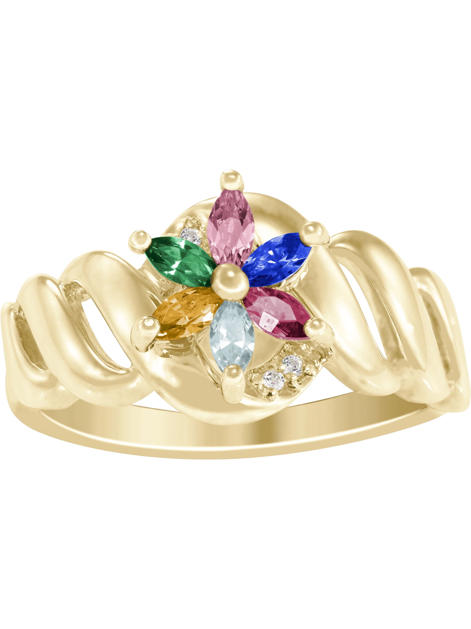 Keepsake Personalized Family Jewelry Starbright Birthstone Women's Ring available in Sterling Silver, 10k Gold Over Silver, and 10k Yellow and White Gold