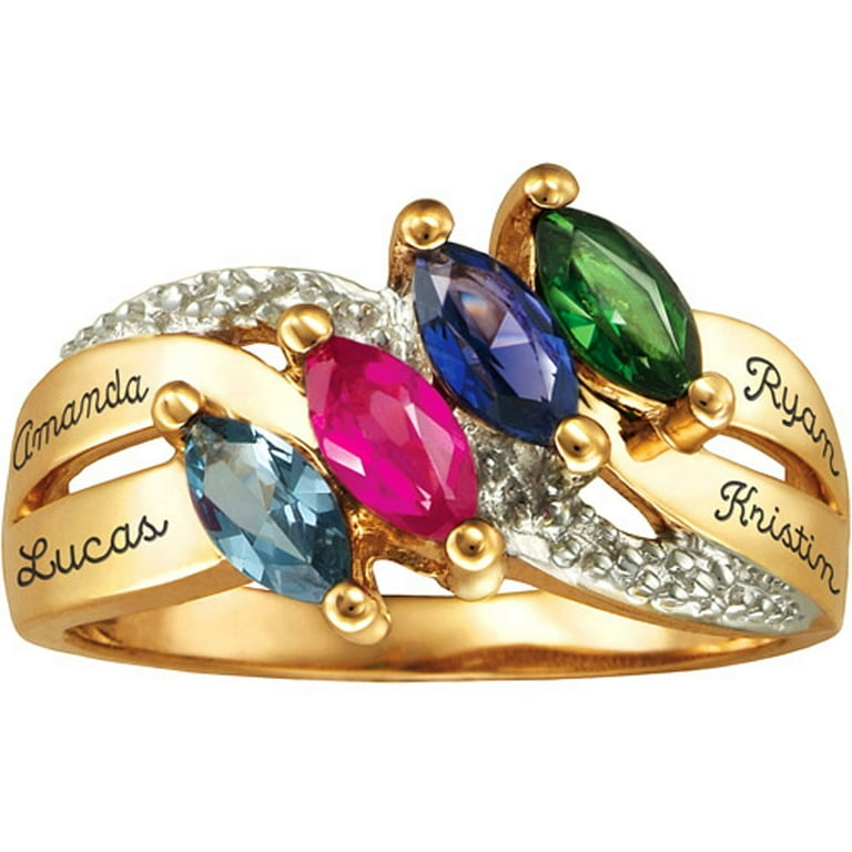 Mothers day ring with deals children's birthstones