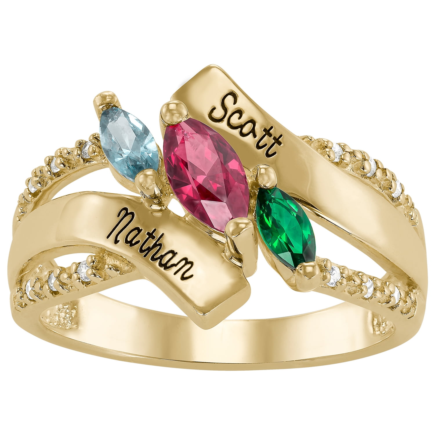 Personalized Women s Hilary Fashion Ring Available in Sterling Silver 10K Gold Plated Sterling Silver 10K and 14K Yellow and White Gold Grey Type