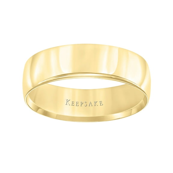 Keepsake 10kt Yellow Gold 6mm Polished Wedding Band for Men and Women