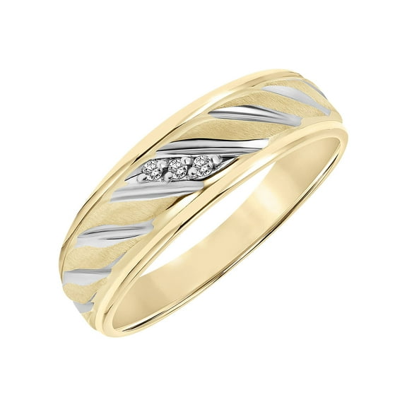 Keepsake Rope Design Diamond Accent Wedding Band, 0.03 ct. t.w., 10K Yellow Gold, Includes Ring Box