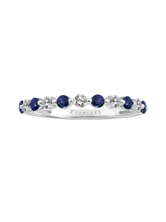 Semi-Eternity Round Rings, Sterling Silver, 9", White Sapphire