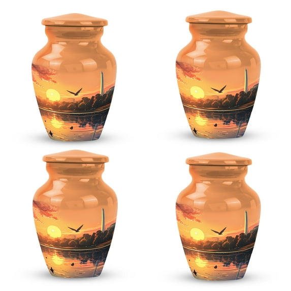 Keepsake Statue Of Liberty With A Flag Design Urn For Human Ashes Adult Mom & Dad - Urns For Ashes Adult Female - Ashes Urns Human Remains - Cheap Urns For Human Ashes(Size - 3inch, 4pcs)