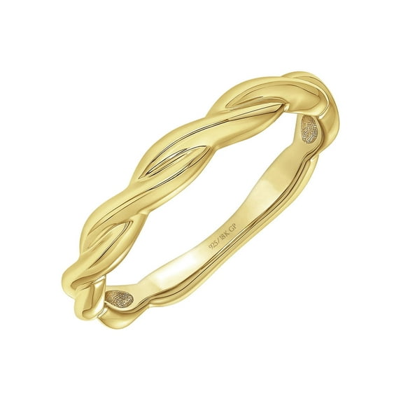 Keepsake Twist Stackable Anniversary Ring in 18k Yellow Gold over Sterling Silver