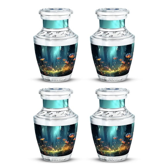 Keepsake Urns For Human Ashes - Cremation Urn Human Ashes - Mini Urns For Human Ashes - Urns For Human Ashes Adult Male Dad - Mom Urns For Human Ashes - Black Urn (Size - 3inch, 4Pcs)