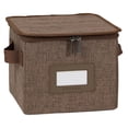 thumbnail image 1 of Keepsakes Dish Storage Box - Stackable, Reinforced Handles, China Storage, Brown, 1 of 9