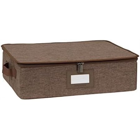 Keepsakes - Zip-Top Storage Box - Duty Polyester- Reinforced - Stackable Design - Indoor Storage-Brown Heather