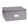 thumbnail image 1 of Keepsakes - Zip-Top Storage Box - Heavy Duty Polyester- Reinforced Handles - Stackable Design - Indoor Storage, Graphite, 1 of 1