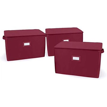Keepsakes - Zip-Top Storage Box - Heavy Duty Polyester- Reinforced Handles - Stackable Design - Indoor Storage-Scarlett Red