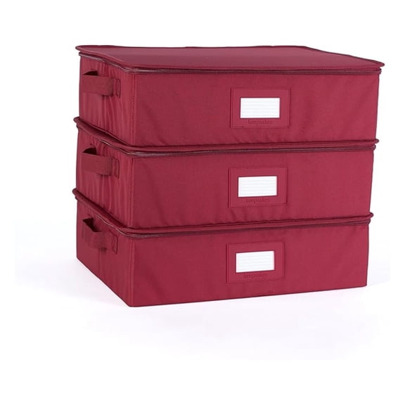 Keepsakes - Zip-Top Storage Box - Heavy Duty Polyester- Reinforced Handles - Stackable Design - Indoor Storage, Scarlett Red