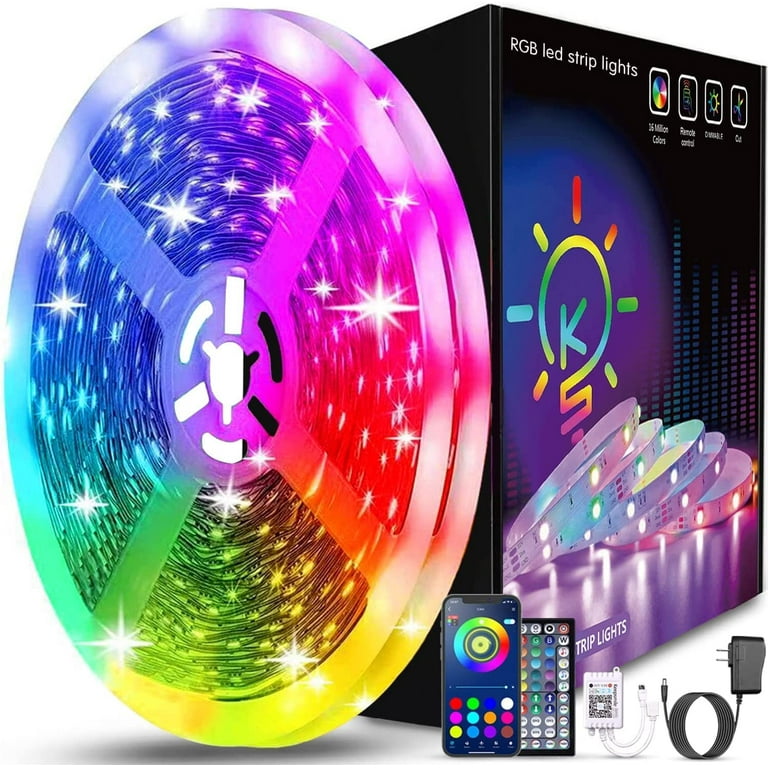 50ft Led Strip Lights Smart Sync Music Led Lights for Bedroom Home