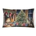 thumbnail image 1 of Keeshond Cozy Christmas Throw Pillow 12 in x 16 in, 1 of 4