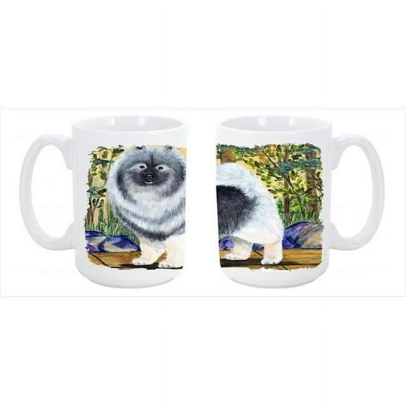 Keeshond Dishwasher Safe Microwavable Ceramic Coffee Mug 15 oz.