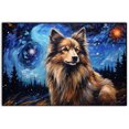 thumbnail image 1 of Keeshond Dog Canvas Prints of Starry Night Paintings Reproduction Post-Impressionism Artwork Framed Wall Art for Living Room Home decorations, 1 of 4