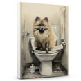 thumbnail image 1 of Keeshond Dog Canvas Wall Art for Bedroom Living Room Home Decor,Funny Dog Canvas Sitting on The Toilet Animal Pattern Office Artworks, modern wall decor, Ready to Hang, 1 of 6