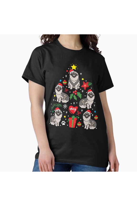 Keeshond Dog Christmas Ornament Tree Funny Pet Owner Holiday Xmas Gift G14557 Unisex T-Shirt, Up to Size 5XL