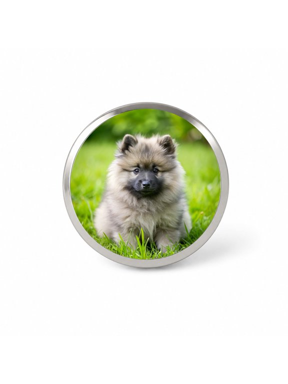 Keeshond Dog Puppy Photo Backpack Hat Novelty Lapel Pin