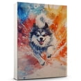 thumbnail image 1 of Keeshond Dog Stretched Canvas Size 8x12 – Ice Hockey Theme Dog Art for Wall, Keeshond Dog Playing Ice Hockey Wall Art, Dog Lover Canvas Decor, 1 of 5