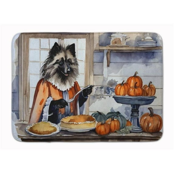 Keeshond Fall Kitchen Pumpkins Memory Foam Kitchen Mat