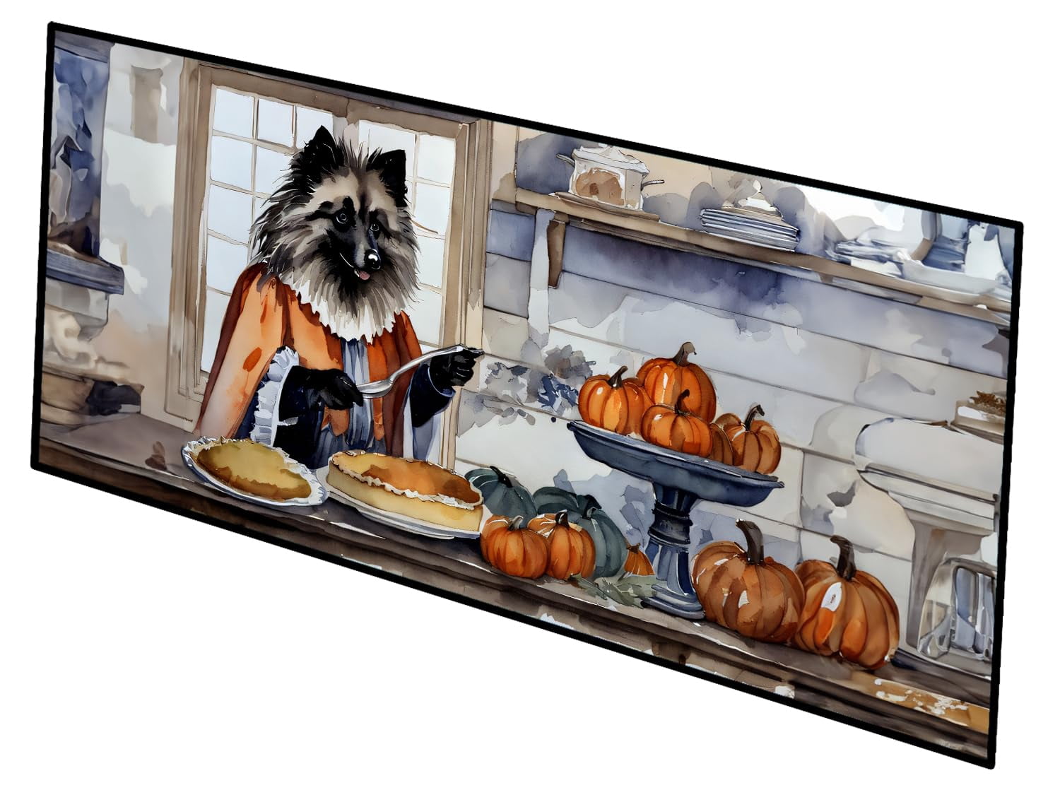 Keeshond Fall Kitchen Pumpkins Runner Mat 28x58 58 in x 28 in
