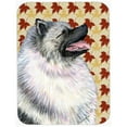 thumbnail image 1 of Keeshond Fall Leaves Portrait Glass Cutting Board- Large, 1 of 1