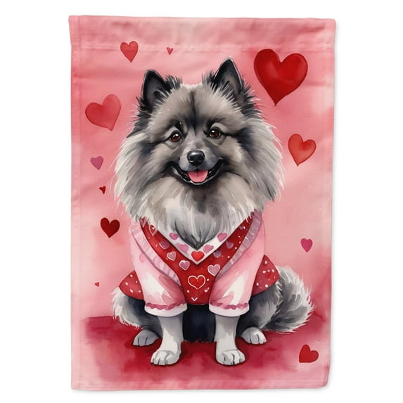 Keeshond My Valentine Garden Flag 11.25 in x 15.5 in