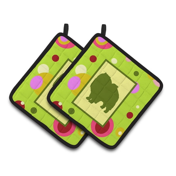 Keeshond Pair of Pot Holders