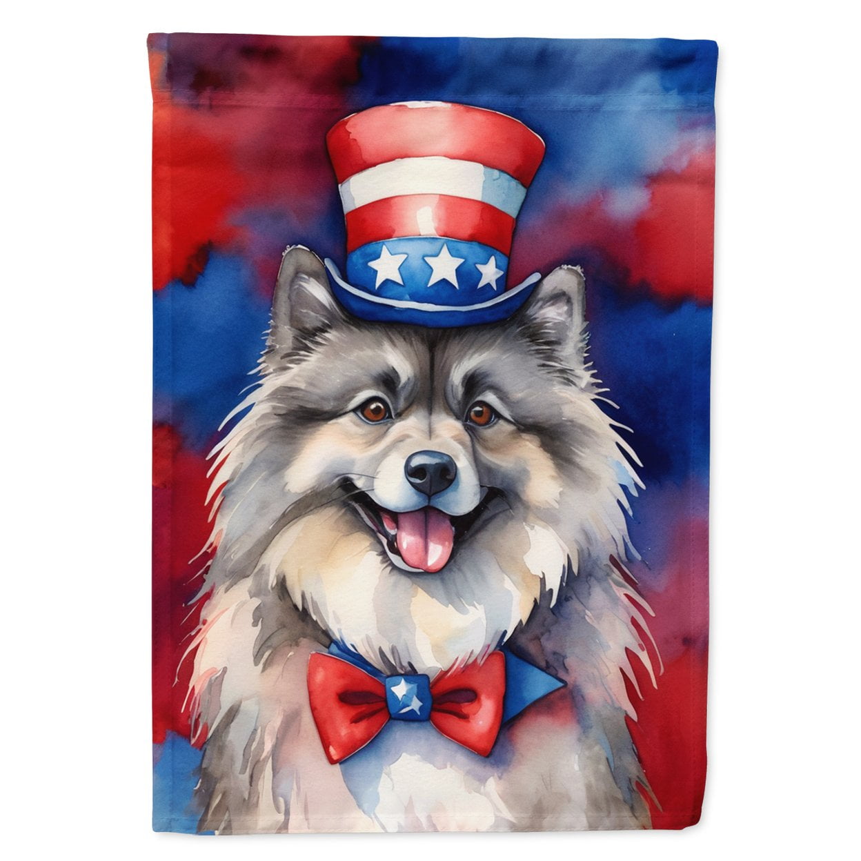 Keeshond Patriotic Garden Flag 11.25 in x 15.5 in