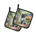 thumbnail image 1 of Keeshond Spring Path Pair of Pot Holders, 1 of 2