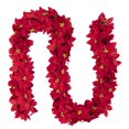 KeesonKimi 6' x 3" Red Artificial Poinsettia Floral Christmas Garland