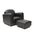 thumbnail image 1 of Keet Premium Chocolate Children's Chair, Heavy Duty Faux Leather with Ottoman, 1 of 6