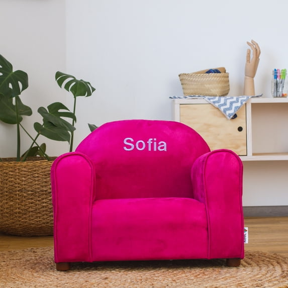 Keet Upholstered Customizable Children's Chair, Microsuede, Hot Pink