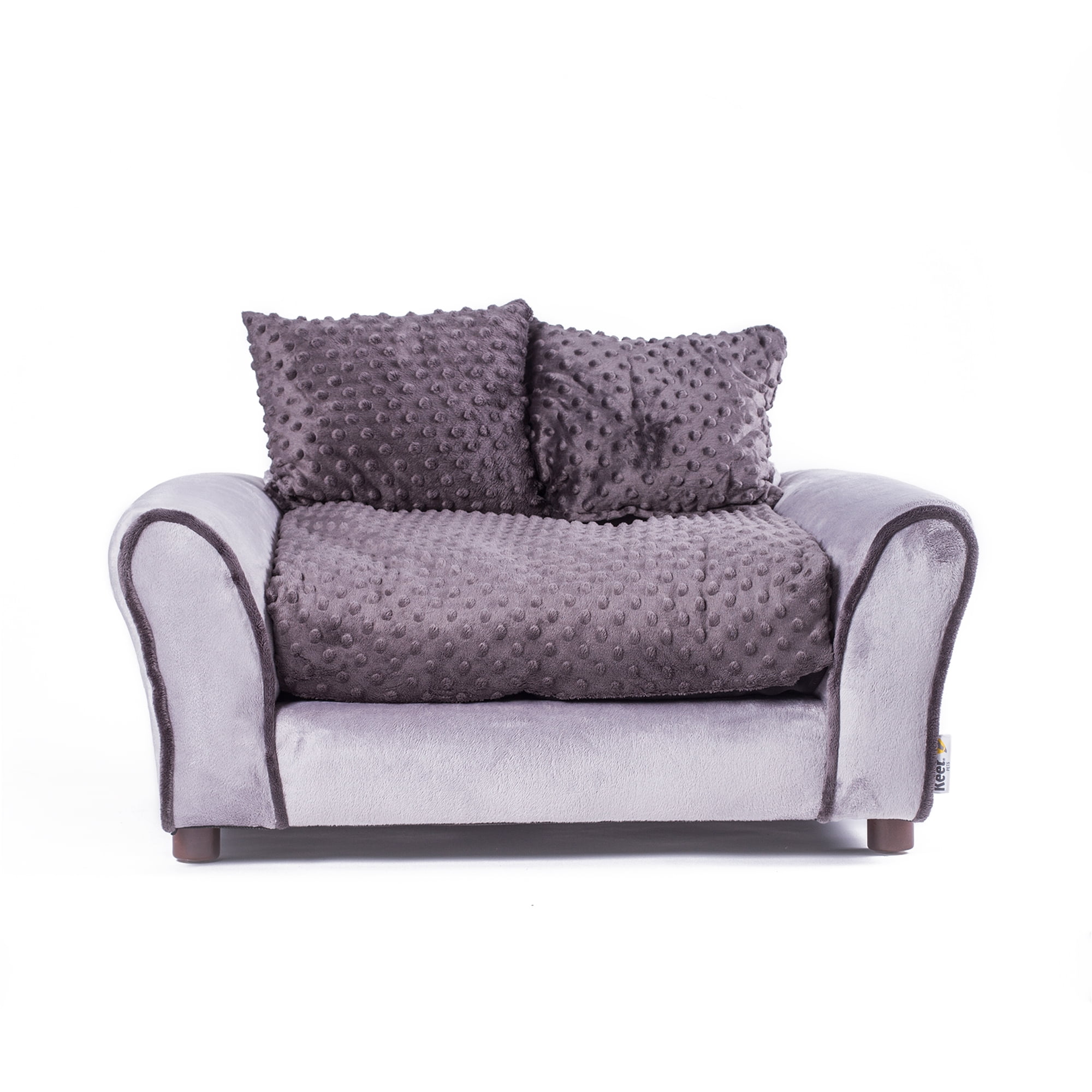 Medium Charcoal Minky Orthopedic Elevated Dog Sofa Bed