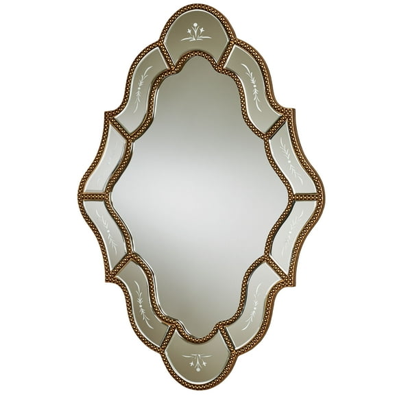 Keeva Shaped Wall Mirror Gold 36”Wx1”Dx24”H