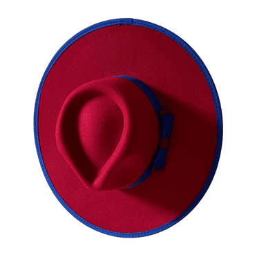 Keevoom Big Wide Brim Fedora Hats for Women Men Two Tone Panama Flat Felt Hats Festivals Hat with Bow