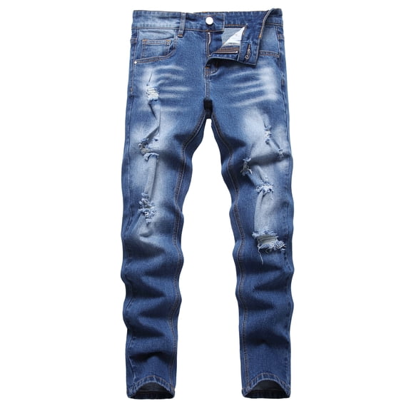 Keevoom Boy's Skinny Jeans Fit Ripped Destroyed Distressed Stretch Slim Jeans Pants