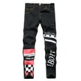 thumbnail image 1 of Keevoom Boy's Skinny Jeans Fit Ripped Distressed Stretch Slim Printed Jeans Pants, 1 of 5